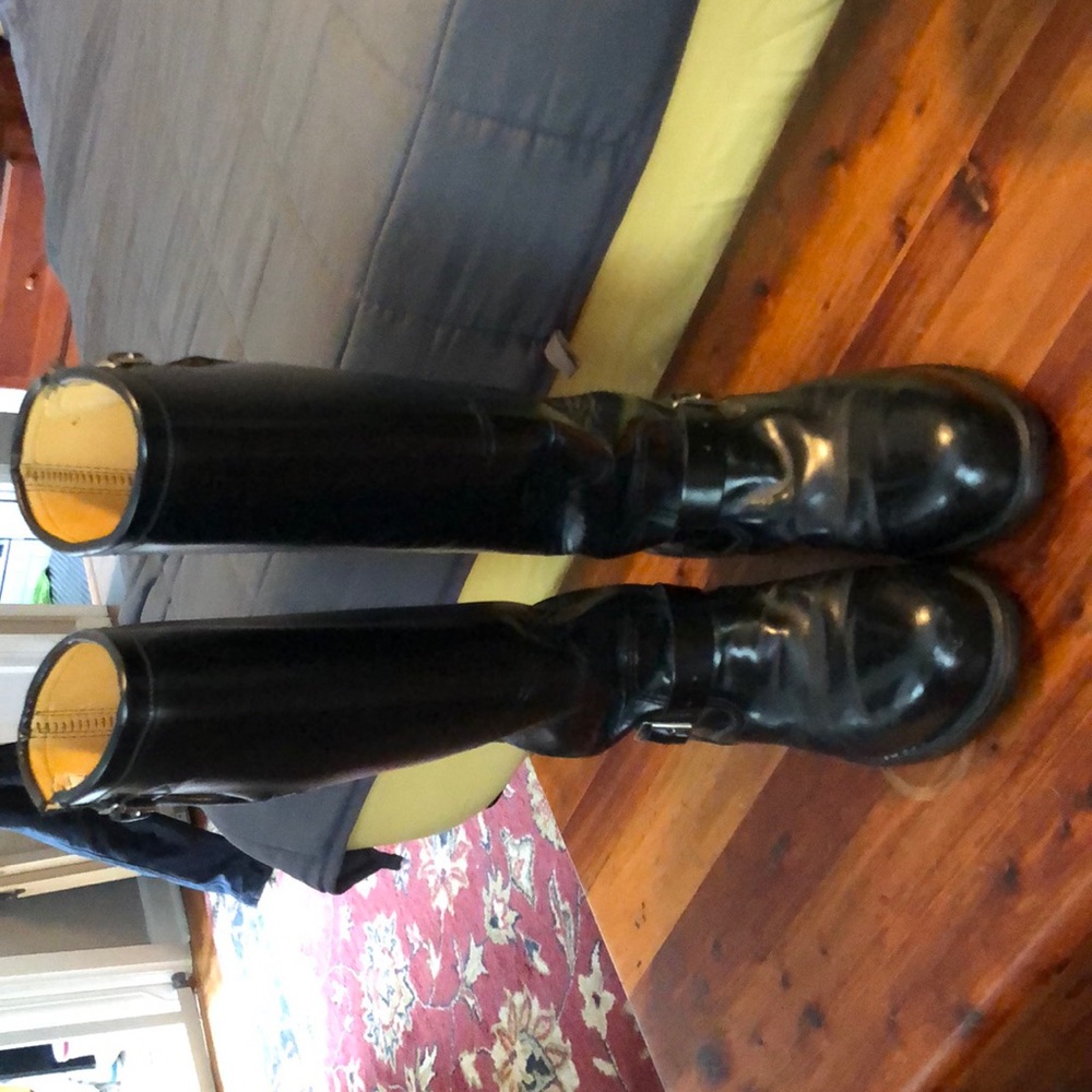 Chippewa Men's Black 17 inch Steel Toe Motorcycle Boots-9.5 D